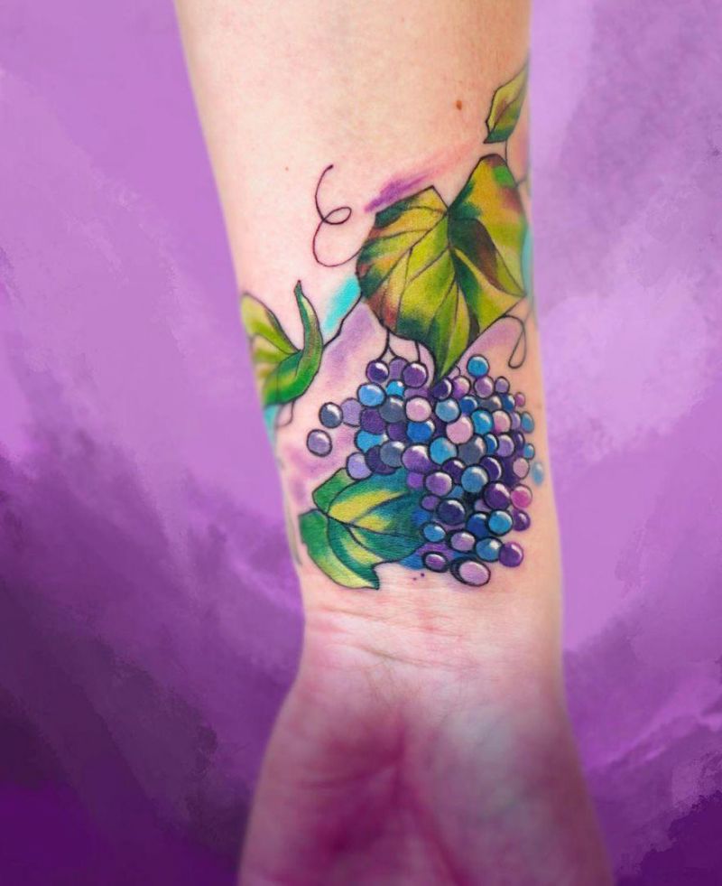 30 Beautiful Grape Tattoos You Must Love