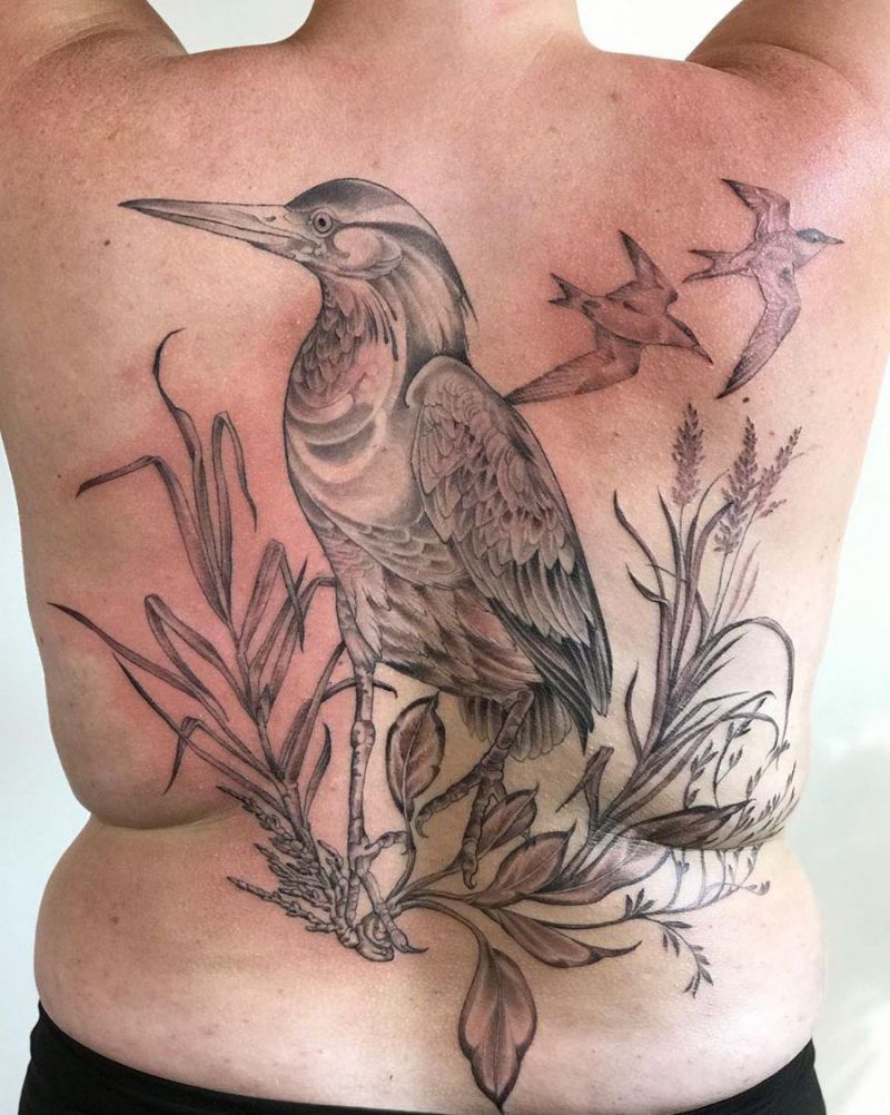 30 Elegant Heron Tattoos You Can Copy