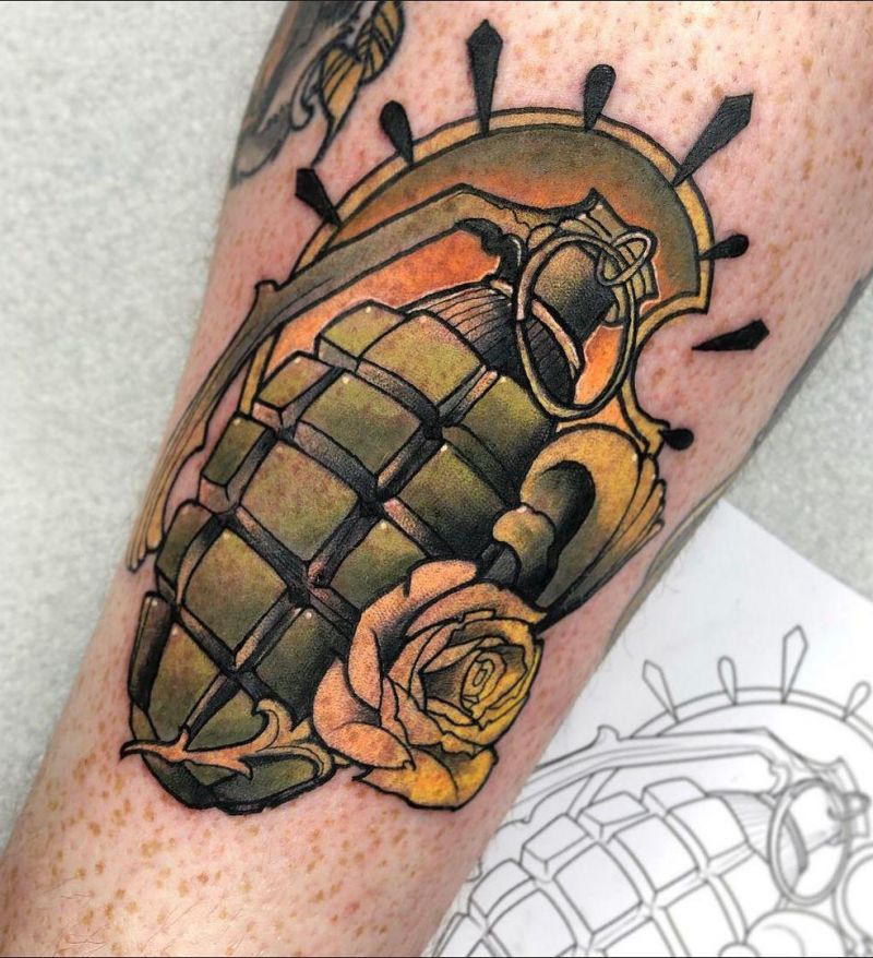 30 Unique Grenade Tattoos You Can Copy