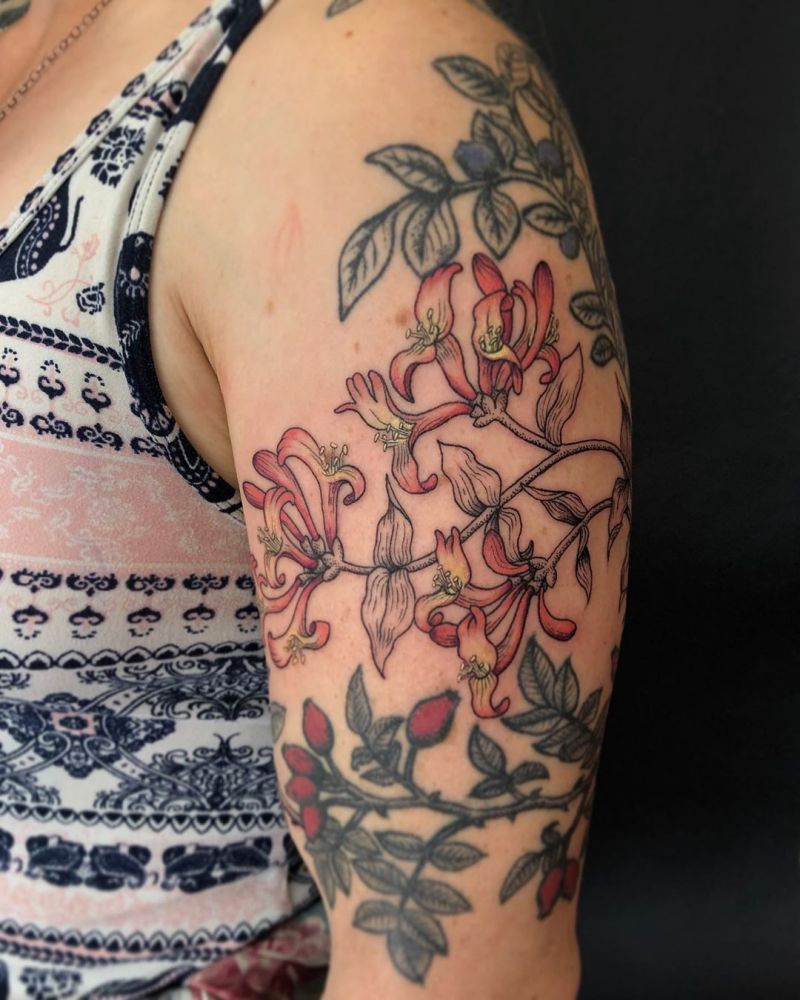 30 Gorgeous Honeysuckle Tattoos You Must Try
