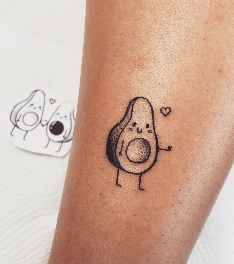 30 Elegant Avocado Tattoos for Your Next Ink