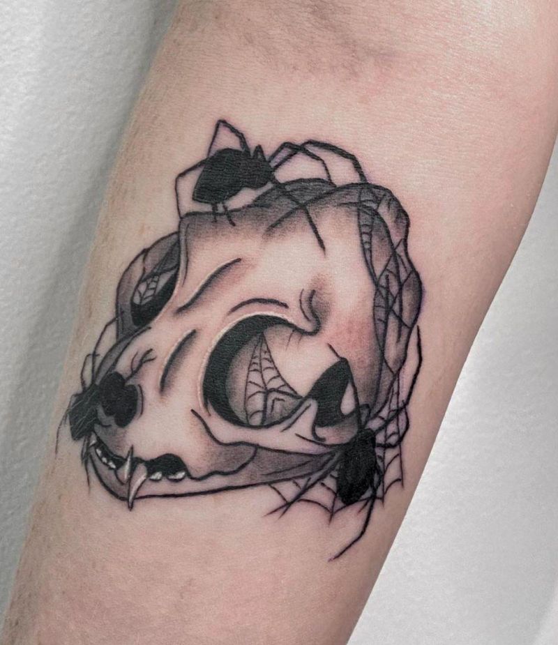 30 Unique Cat Skull Tattoos You Can Copy