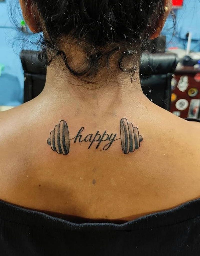 30 Gorgeous Dumbbell Tattoos You Must Try