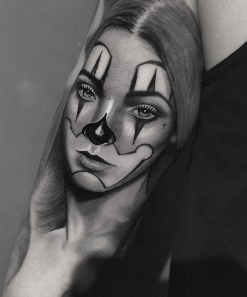 30 Beautiful Clown Girl Tattoos You Can Copy
