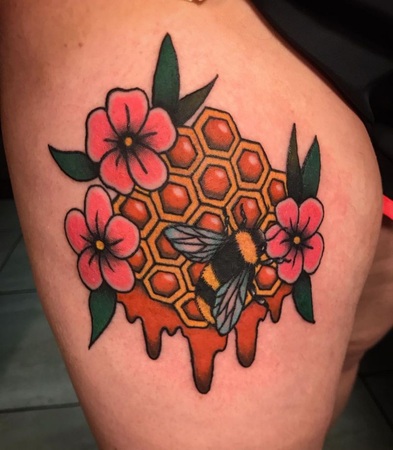 30 Beautiful Honeycomb Tattoos You Can Copy