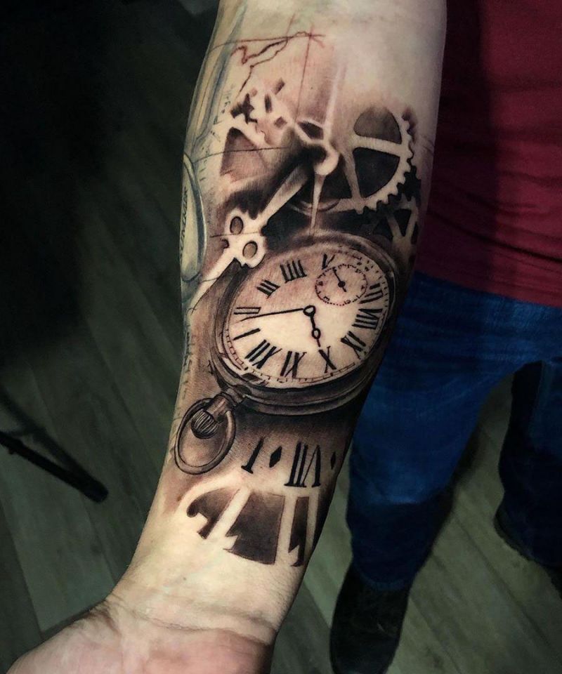 30 Unique Stopwatch Tattoos for Your Inspiration
