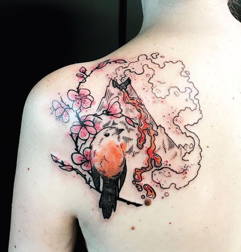 30 Amazing Volcano Tattoos You Must Love