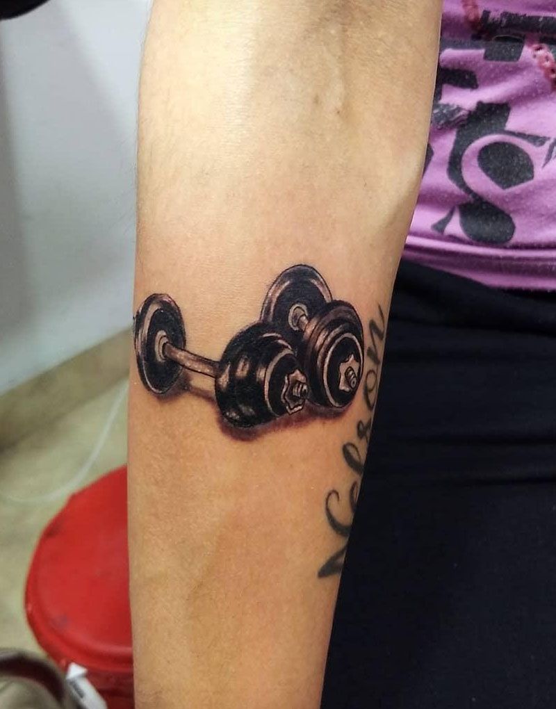 30 Gorgeous Dumbbell Tattoos You Must Try