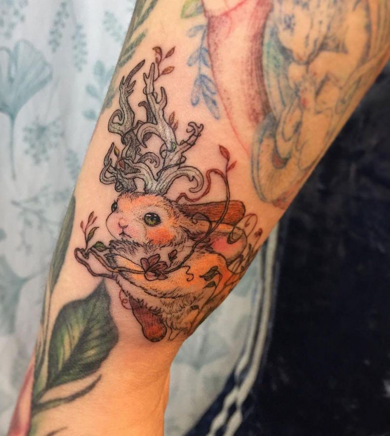 30 Unique Jackalope Tattoos to Inspire You