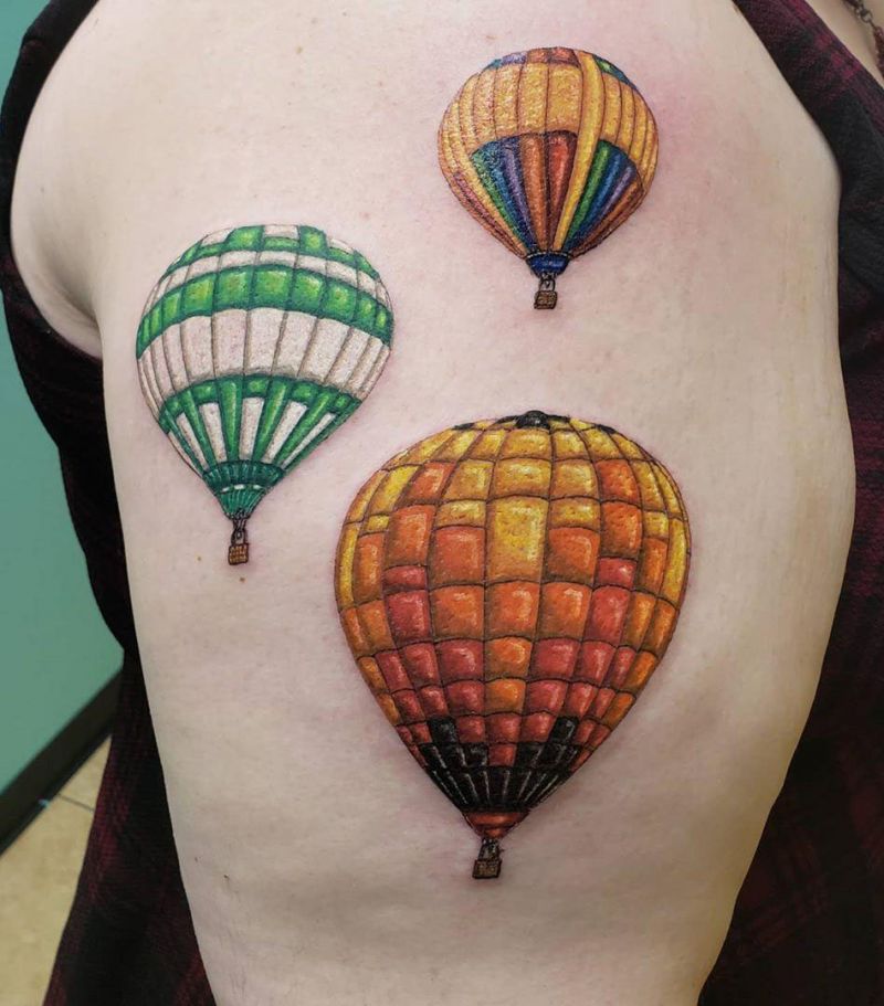 30 Gorgeous Hot Air Balloon Tattoos You Must Love