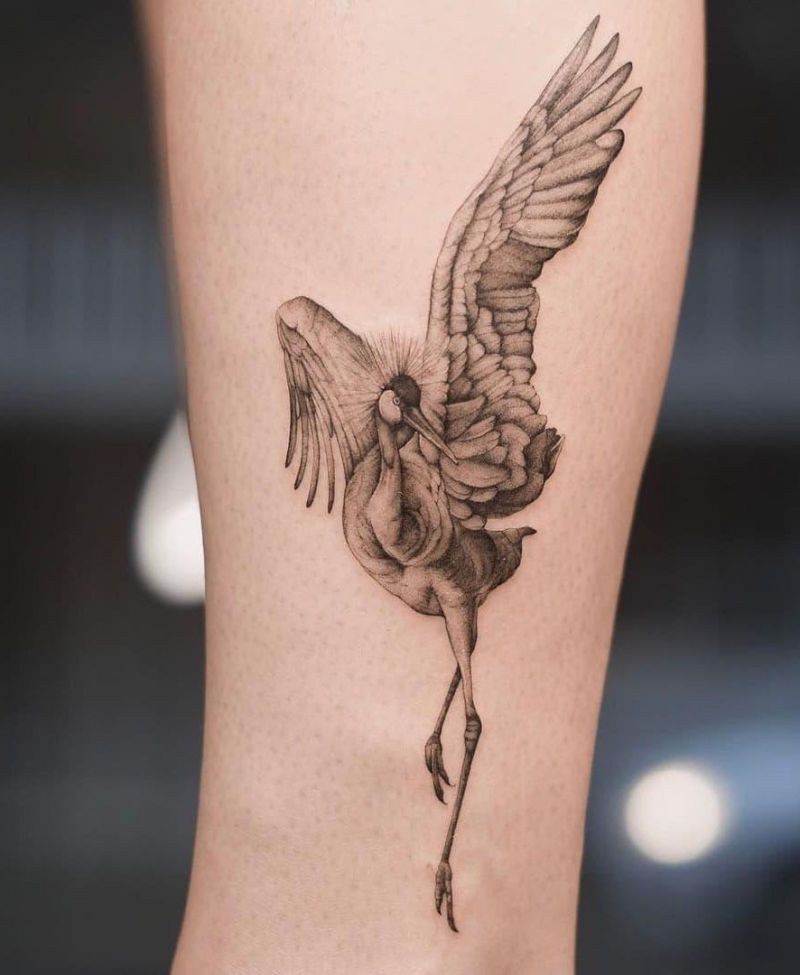 30 Elegant Crane Tattoos You Must See