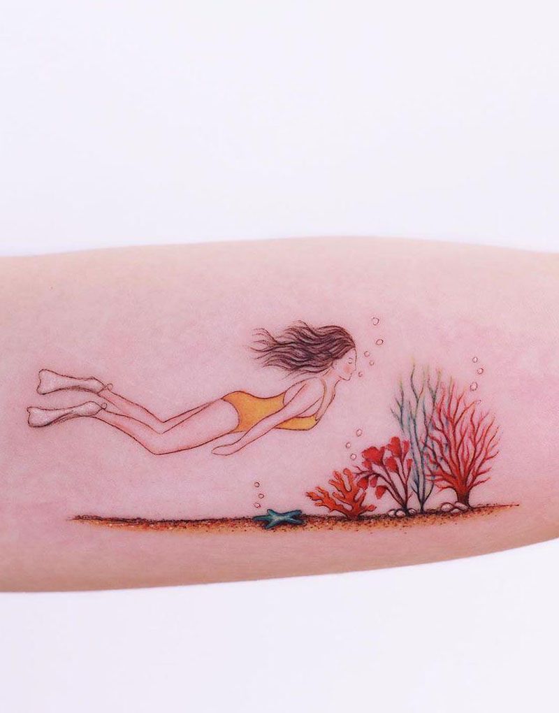 30 Elegant Swimmer Tattoos You Can Copy