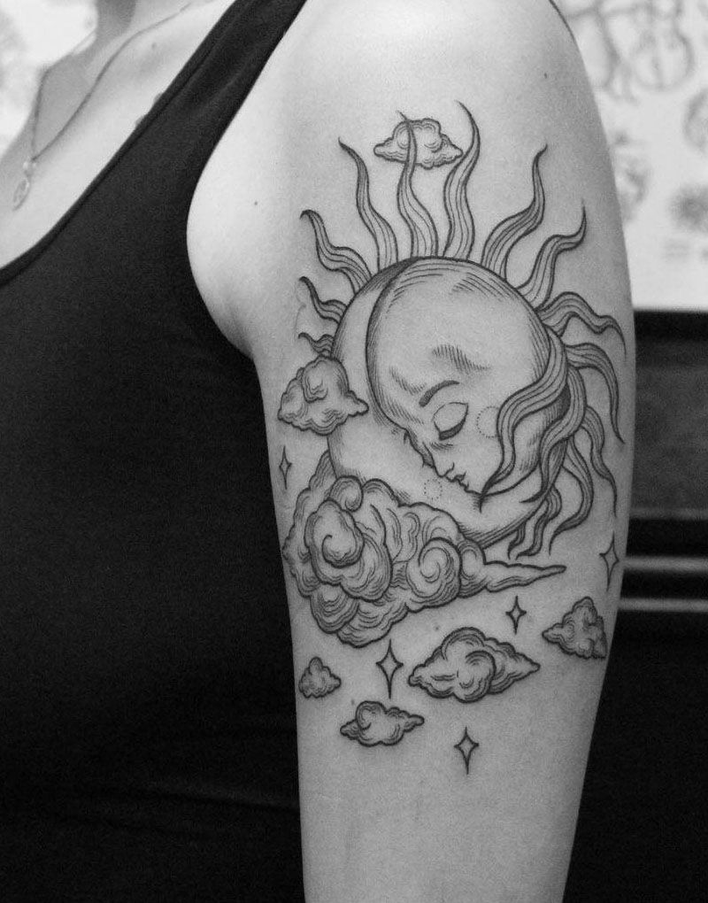 30 Elegant Sun and Moon Tattoos for Your Inspiration