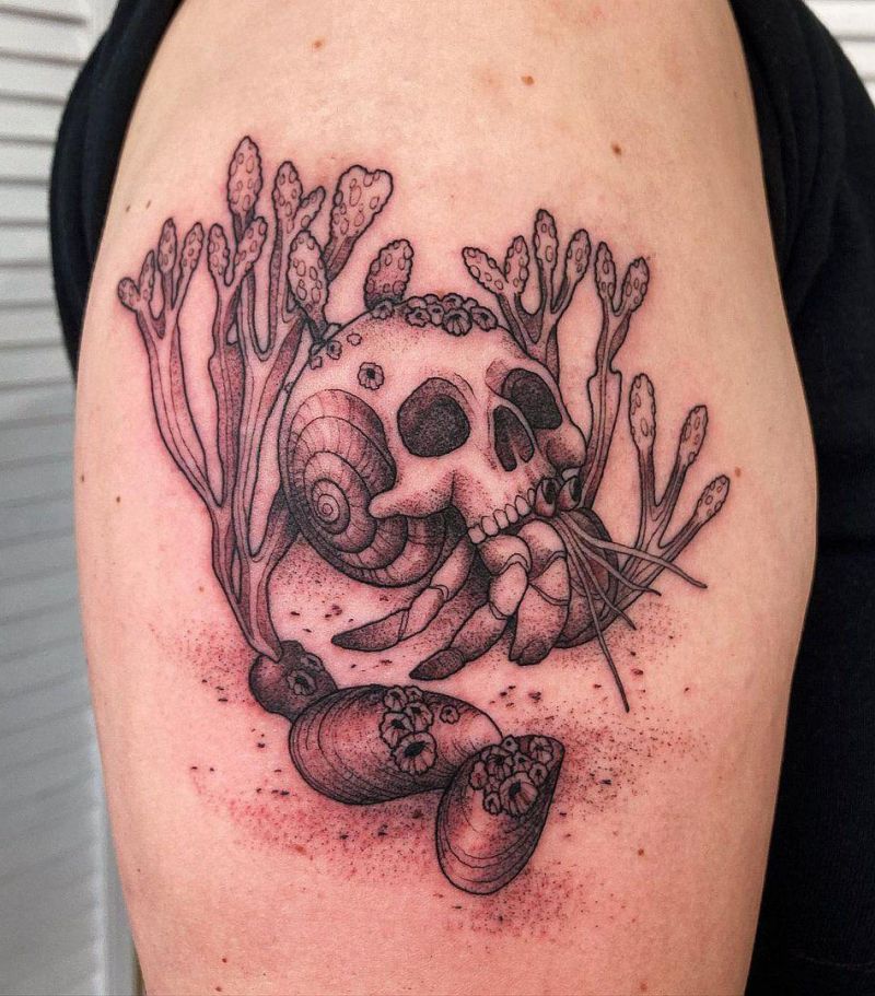 30 Wonderful Hermit Crab Tattoos You Can't Miss