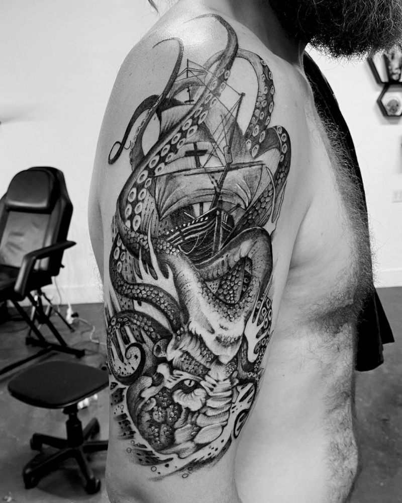 30 Gorgeous Kraken Tattoos You Can Copy