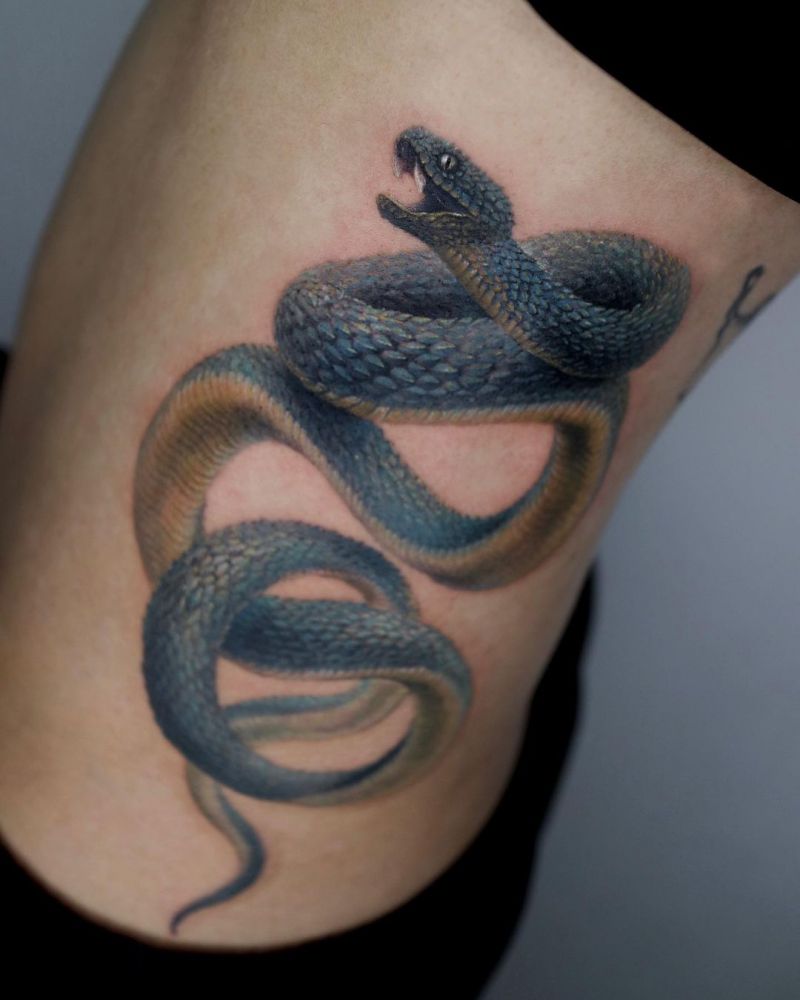 30 Excellent Viper Tattoos You Must Love