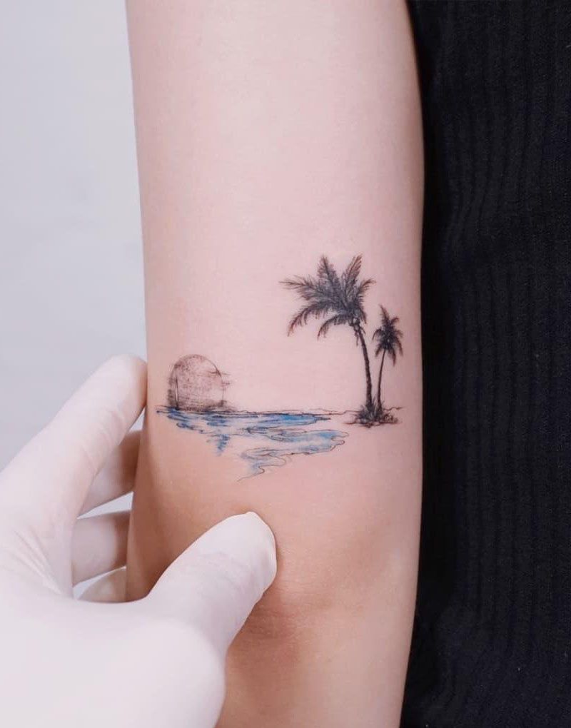 30 Wonderful Beach Tattoos You Must See