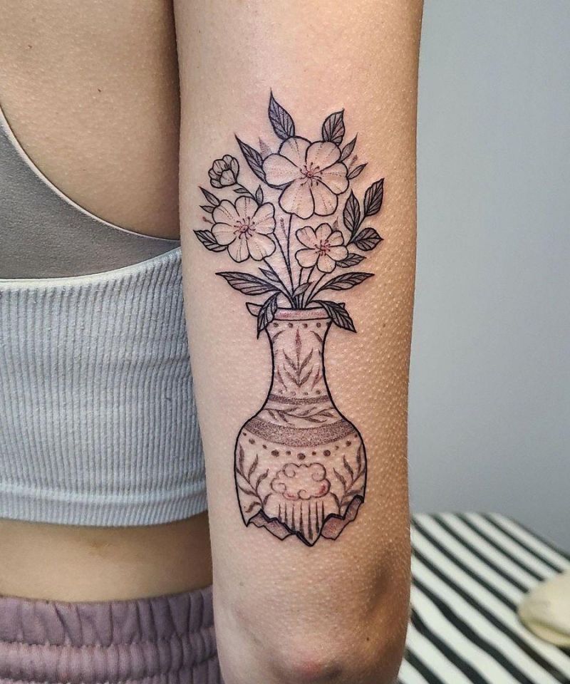 30 Elegant Vase Tattoos You Can Copy