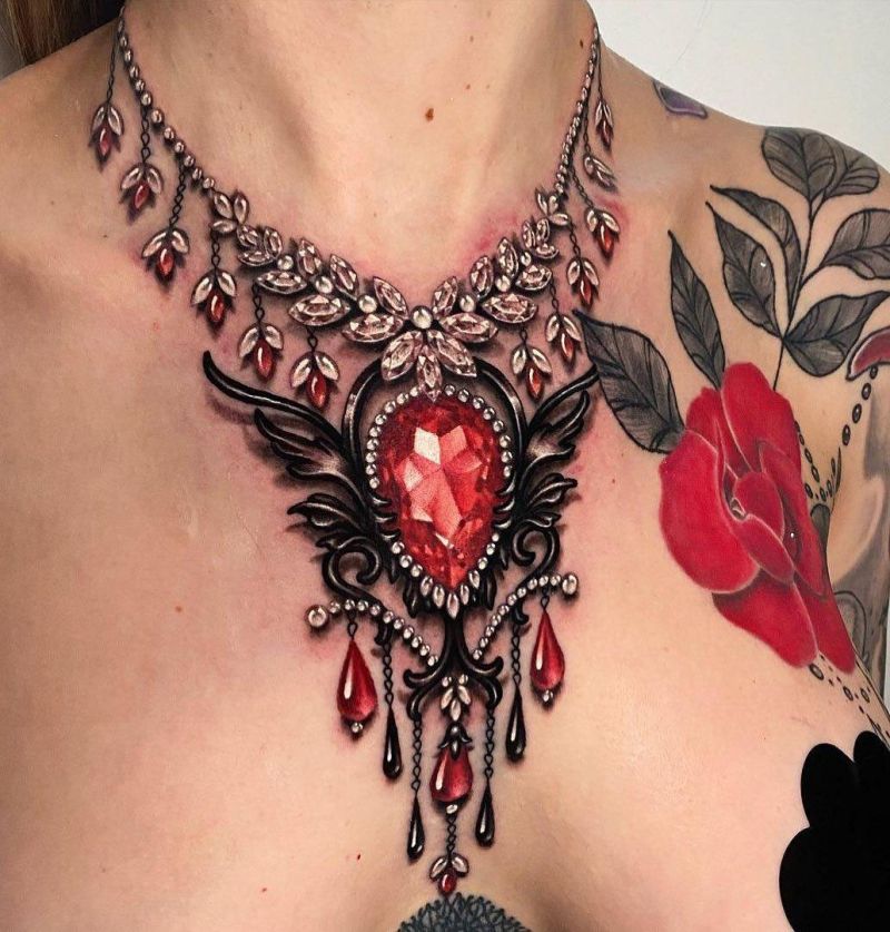 30 Gorgeous Necklace Tattoos You Should Try