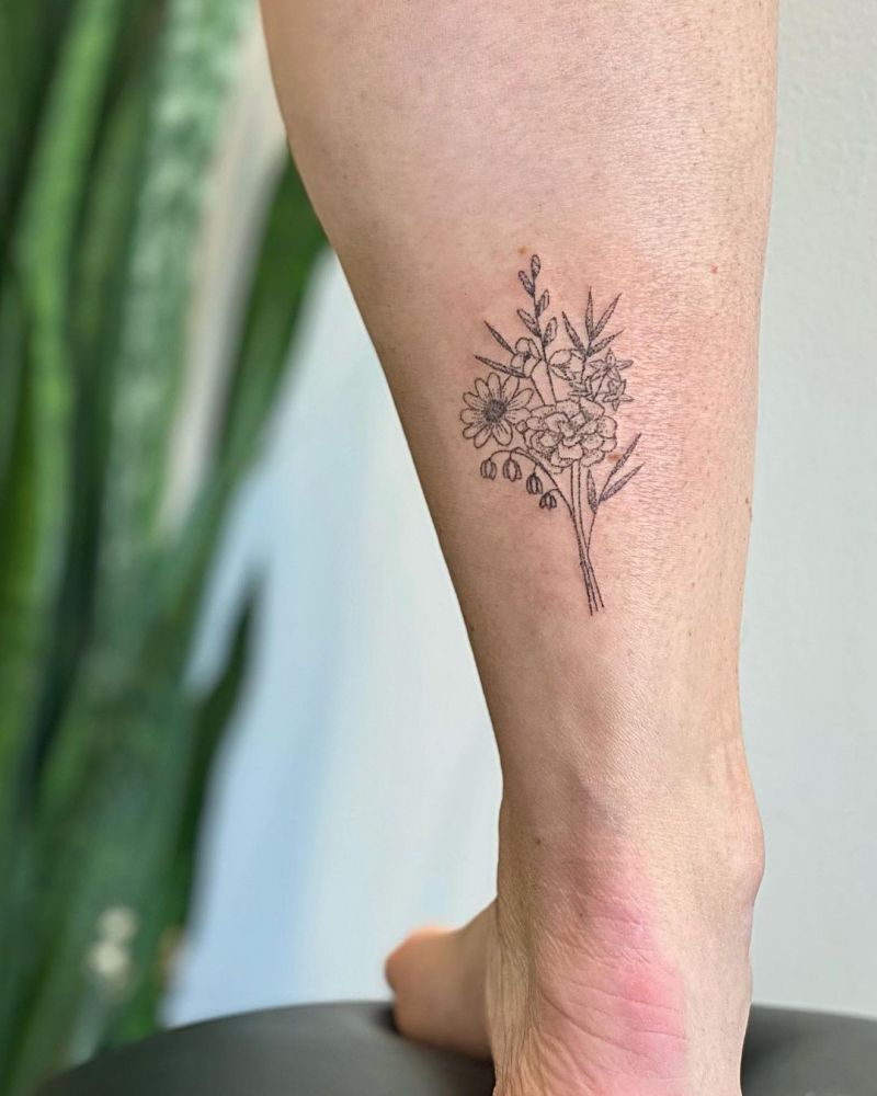 30 Pretty Bouquet Tattoos You Will Love