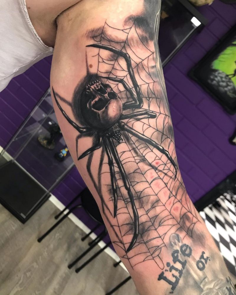 30 Gorgeous Skull Spider Tattoos You Can Copy