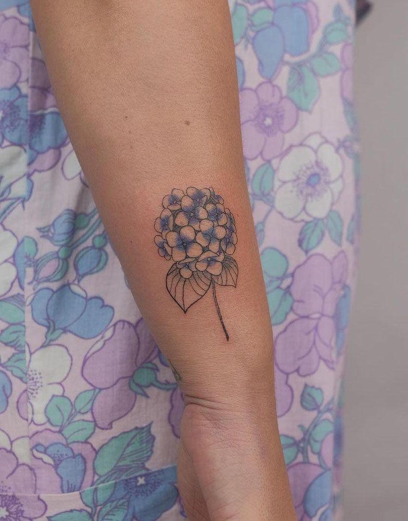 30 Pretty Hydrangea Tattoos You Must Love
