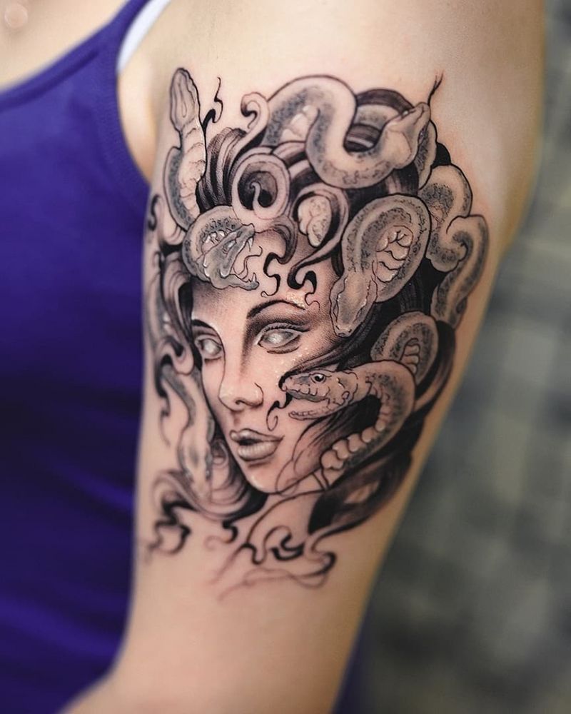 30 Gorgeous Gorgon Tattoos to Inspire You