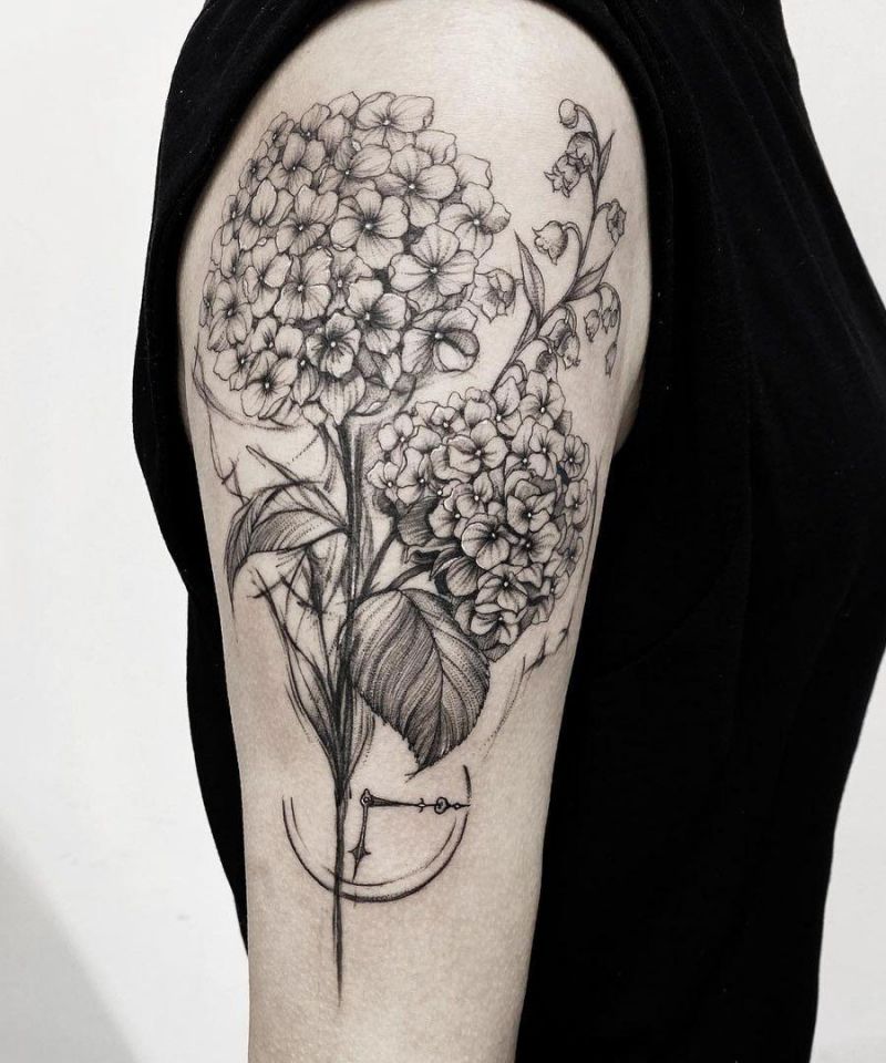 30 Pretty Hydrangea Tattoos You Must Love
