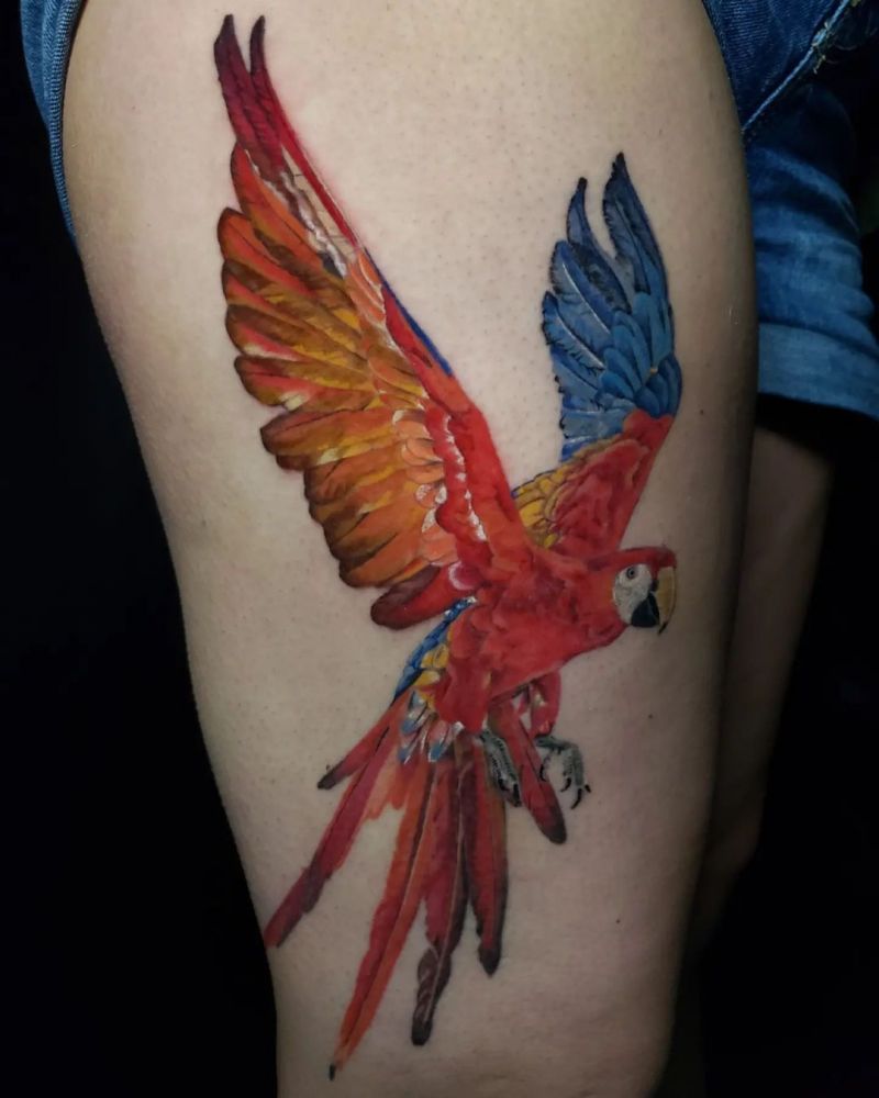 30 Beautiful Macaw Tattoos You Must Love