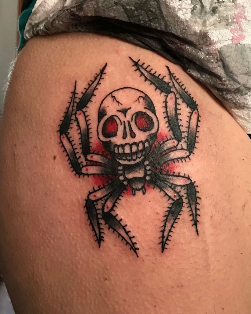 30 Gorgeous Skull Spider Tattoos You Can Copy