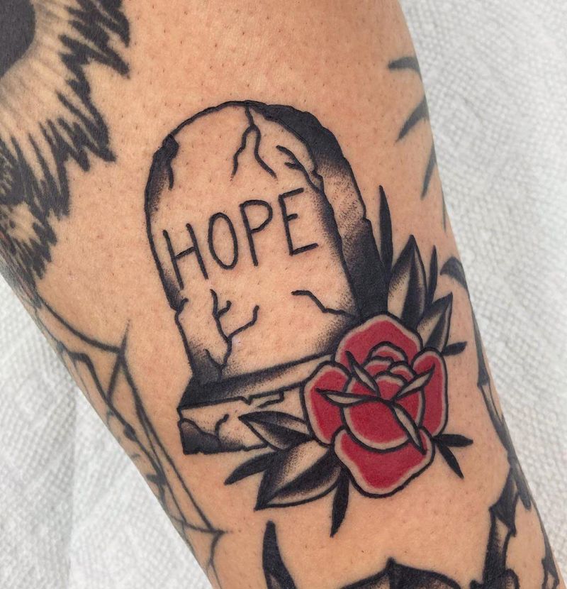 30 Unique Tombstone Tattoos for Your Inspiration
