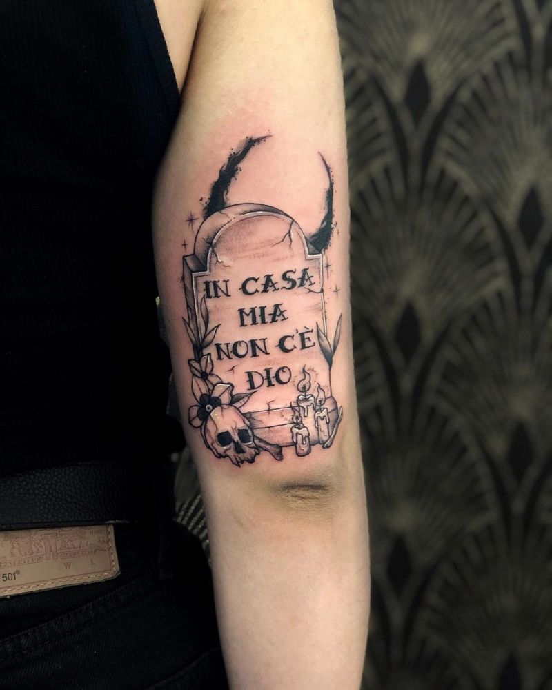 30 Unique Tombstone Tattoos for Your Inspiration