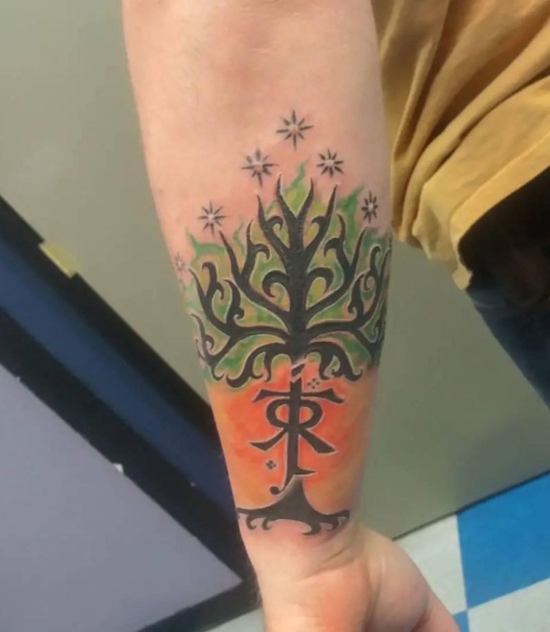 30 Excellent Tree of Gondor Tattoos You Must Love
