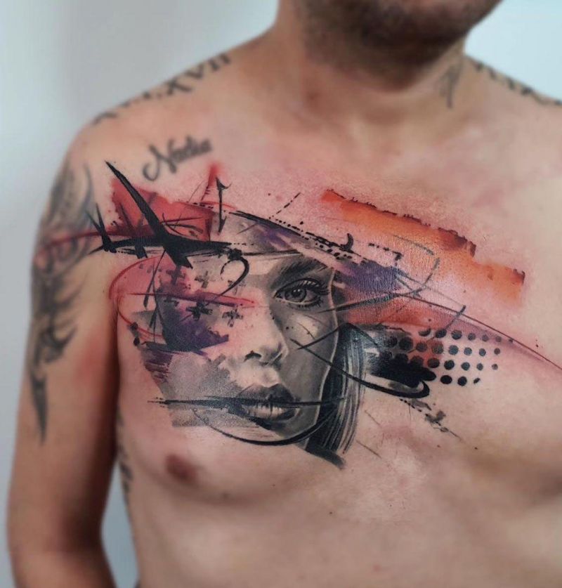 30 Excellent Trash Polka Tattoos You Will Love
