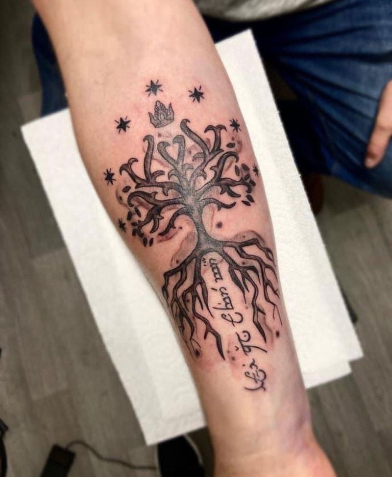 30 Excellent Tree of Gondor Tattoos You Must Love