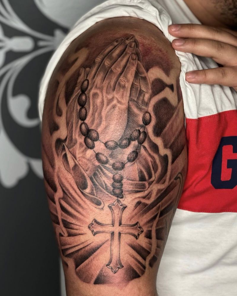 30 Unique Praying Hands Tattoos You Can Copy