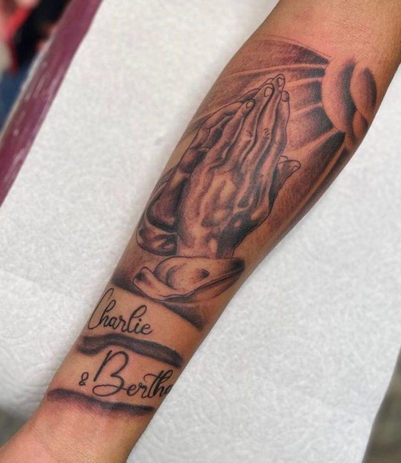 30 Unique Praying Hands Tattoos You Can Copy