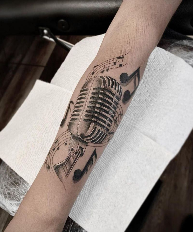 30 Unique Microphone Tattoos You Must Try