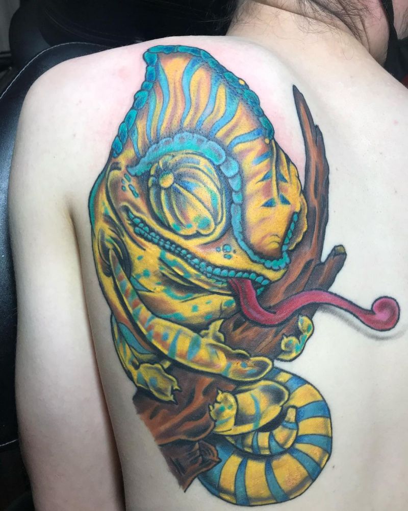 30 Unique Chameleon Tattoos You Must Love