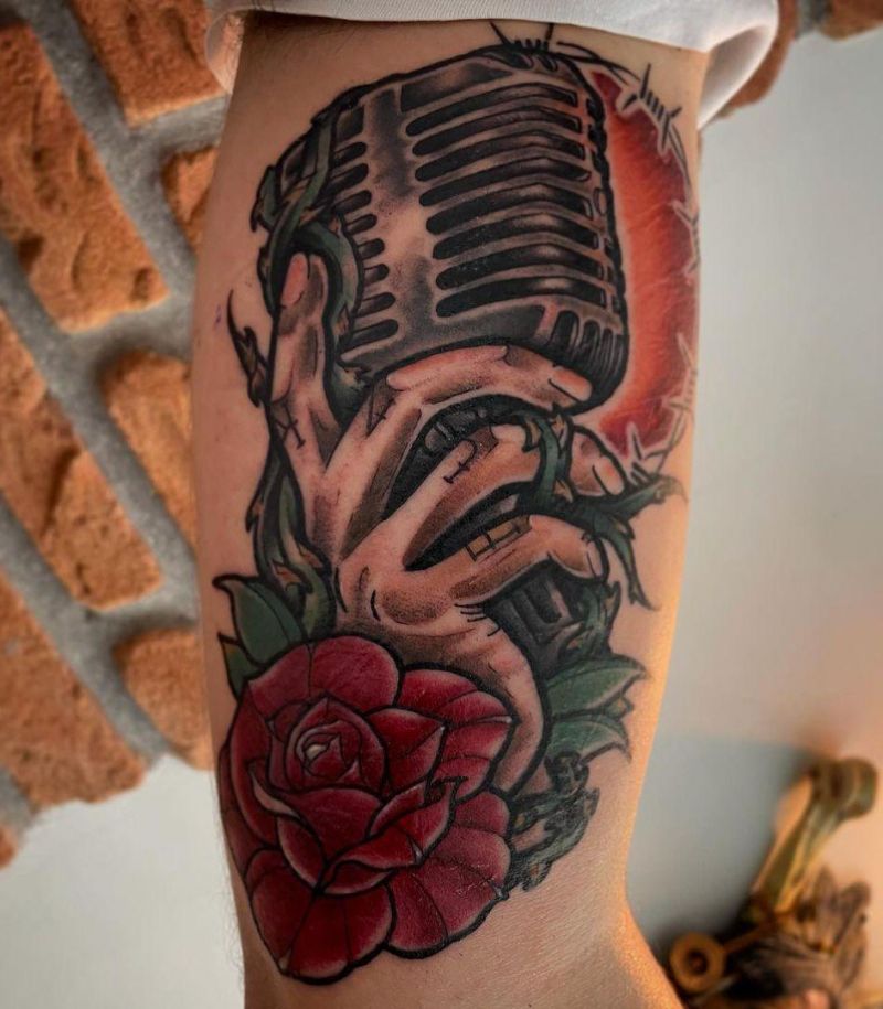 30 Unique Microphone Tattoos You Must Try