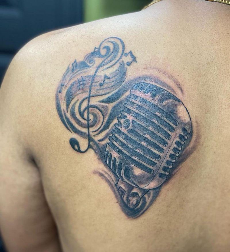 30 Unique Microphone Tattoos You Must Try