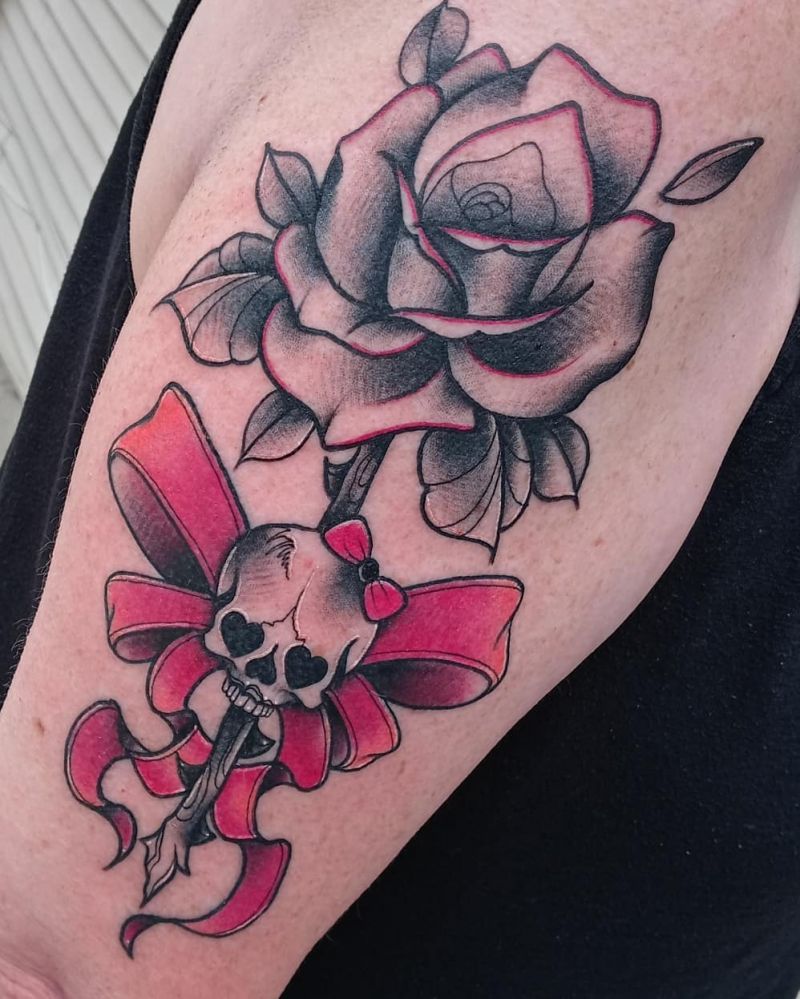 30 Unique Rose Skull Tattoos You Can Copy