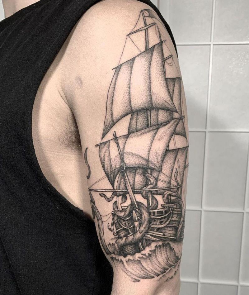 30 Great Ship Tattoos You Must Try