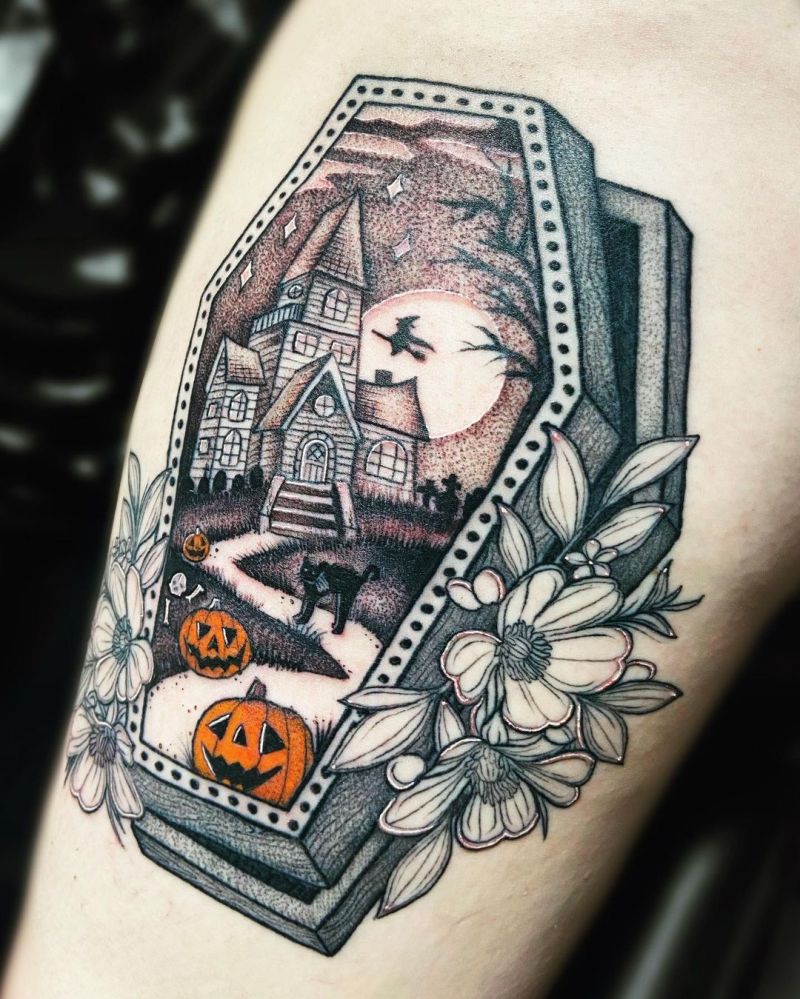 30 Unique Coffin Tattoos for Your Inspiration