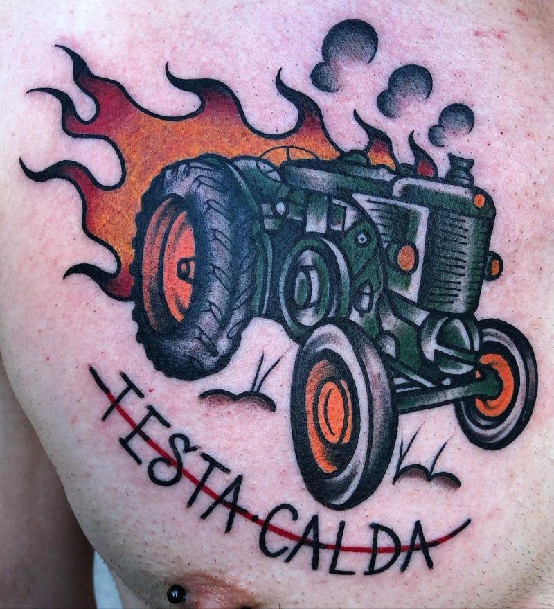 30 Unique Tractor Tattoos You Must Love