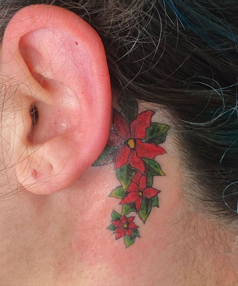30 Elegant Poinsettia Tattoos Make You Attractive