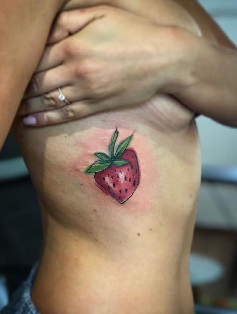 30 Elegant Strawberry Tattoos to Inspire You