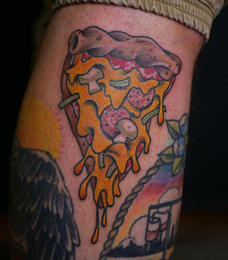 30 Unique Pizza Tattoos to Inspire You