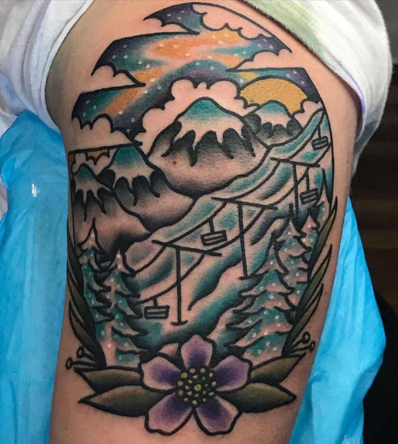 30 Unique Skiing Tattoos You Will Love