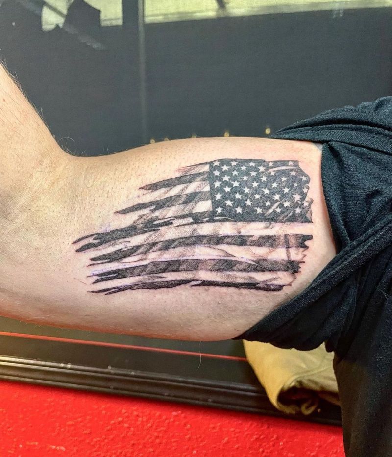 30 Elegant Flag Tattoos You Must Love